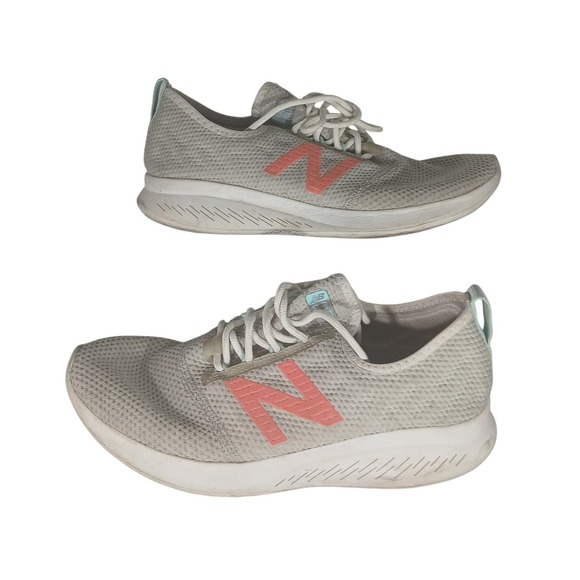 New Balance Shoes - New Balance 520v7 Light Gray Coral White Athletic Running Shoes Womens Size 8